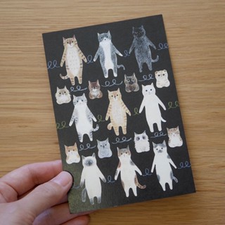 ⎪初覺工作室⎪ 日本4legs插畫家-貓咪日常明信片-相聚