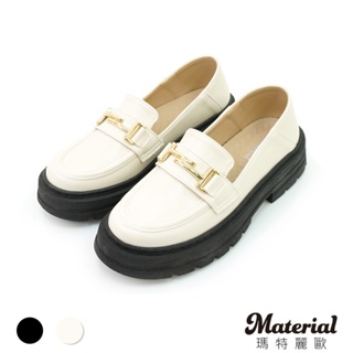 Material瑪特麗歐 女鞋 樂福鞋 MIT簡約銜釦厚底樂福鞋 T52966