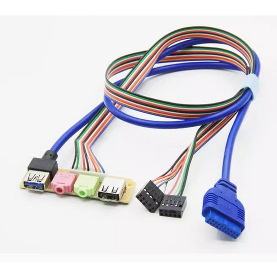 USB 3.0 2.0 3.5mm 音源孔 機殼 主機板 前置面板 前置擋板線 USB 擴充卡 (6.8公分)