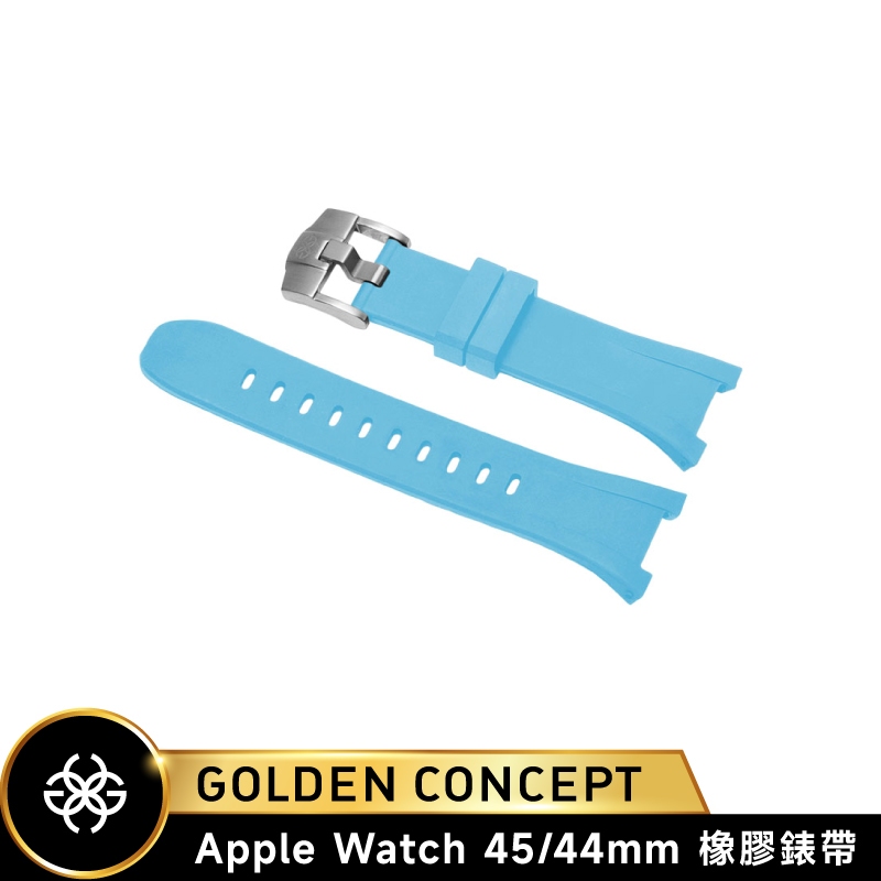 Golden Concept Apple Watch 45/44mm 天峰藍橡膠錶帶 銀錶扣ST-45-RB-SB-SL