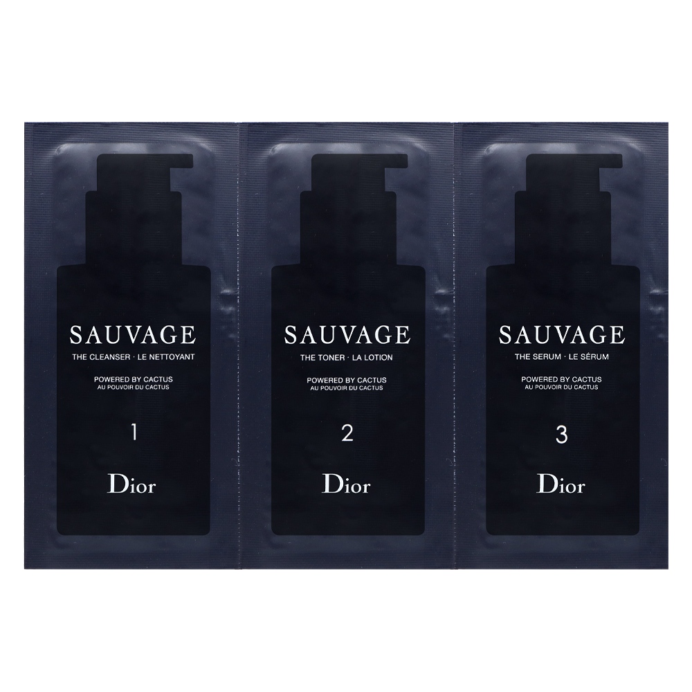 Dior 迪奧 SAUVAGE 曠野之心保養試用組 3入 (精華+化妝水+潔面乳) PP包 體驗包 旅行小樣【百貨貴婦】