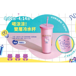 全新💐 夢時代來店禮 Hello Kitty 透明飲料杯