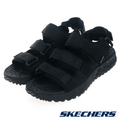 【SKECHERS】休閒系列涼拖鞋ESCAPE PLAN TRAIL SANDAL-237586BBK-全黑男