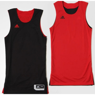 Adidas 男 基本款 雙面穿 籃球衣 小洞洞布 黑紅雙面 3XL