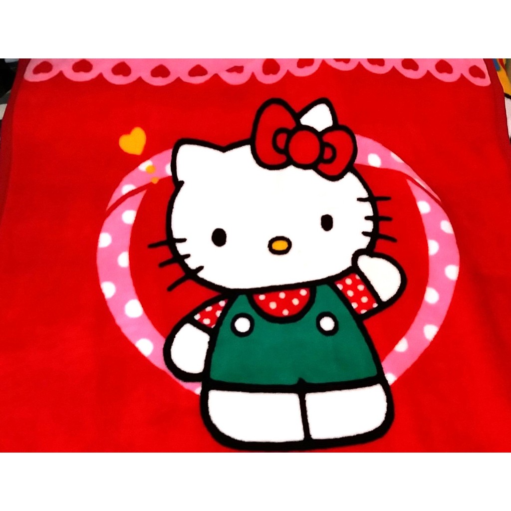 早期二手舊物 --- 1994年 三麗鷗 日本製 HELLO KITTY 毛毯 (長200*寬140公分)