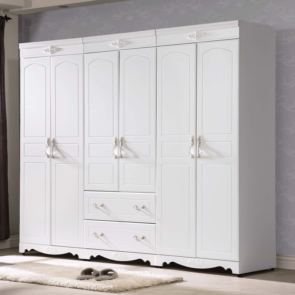 Boden-艾莉雅8尺法式歐風白色衣櫃組合
