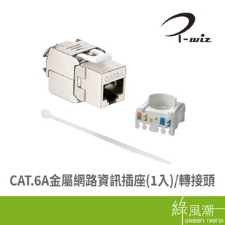 I-WIZ 彰唯 免工具CAT.6A金屬網路資訊插座(1入) 轉接頭類 網路線配件- 綠風潮
