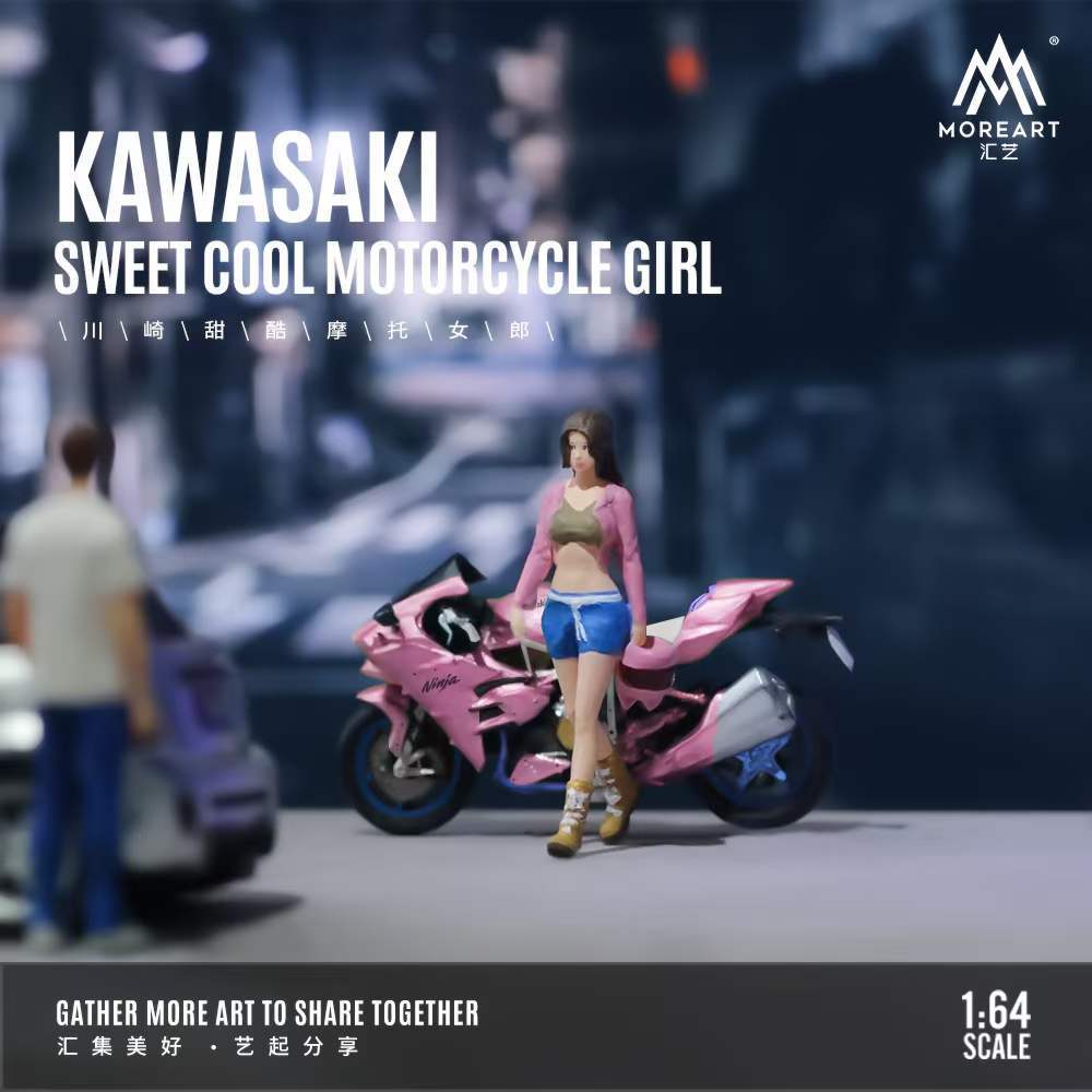 1:64 Kawasaki 粉紅女郎 重機美女人偶 川崎甜酷摩托女郎 MOTOR NINJA