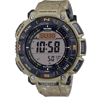 【CASIO】卡西歐 PROTREK 多功能太陽能登山膠帶錶-黑X棕 PRG-340SC-5 臺灣卡西歐保固一年