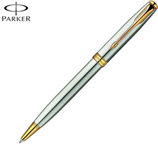 【Penworld】法國製 PARKER派克 商籟鋼桿白夾/金夾原子筆 P0789500