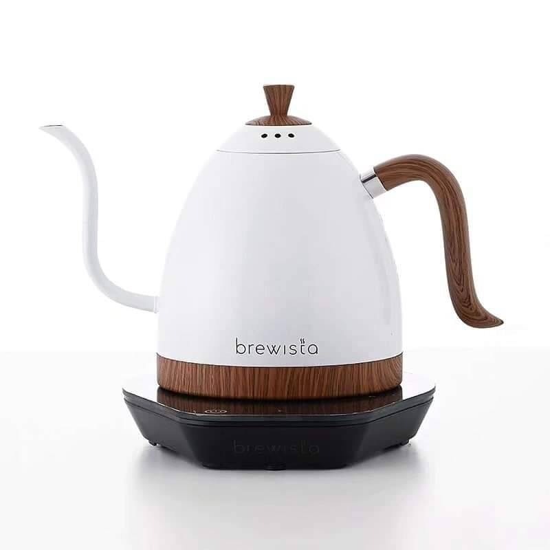 伴桌｜Brewista Artisan 細長嘴可調溫不銹鋼電水壺-珍珠白-1000ml 手沖壺