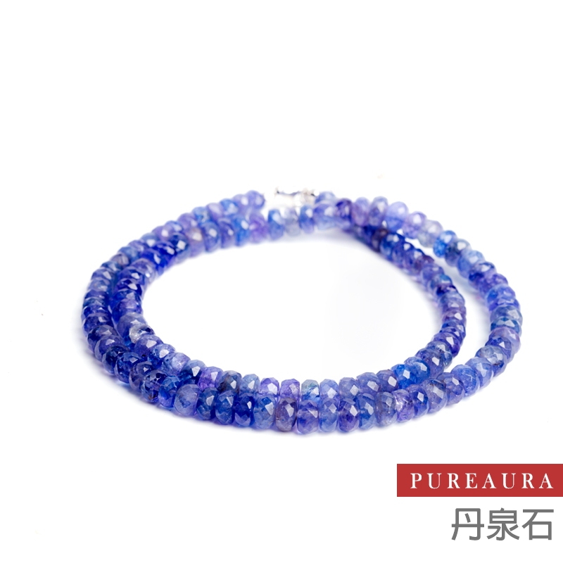 【Pureaura ® 純粹水晶寶石】頂級全藍紫丹泉石鑽切項鍊