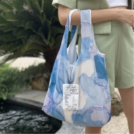 泰國品牌ᵀᴴ Wylla Brand 渲染款 Harbor 渲染標籤提袋 皺褶包 百褶包 手提袋 手拎包 購物袋