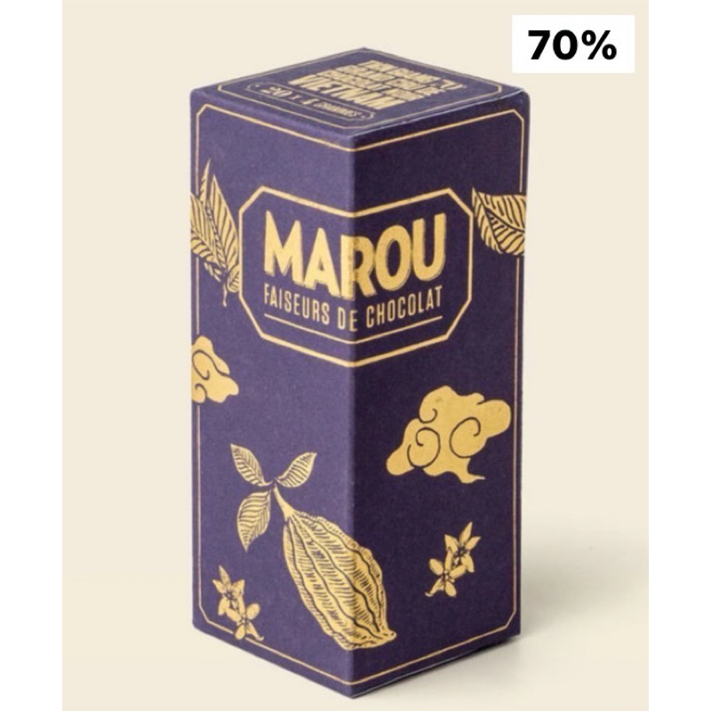 【預購】MAROU - TIỀN GIANG 70% (一盒20片) - 越南精品巧克力片