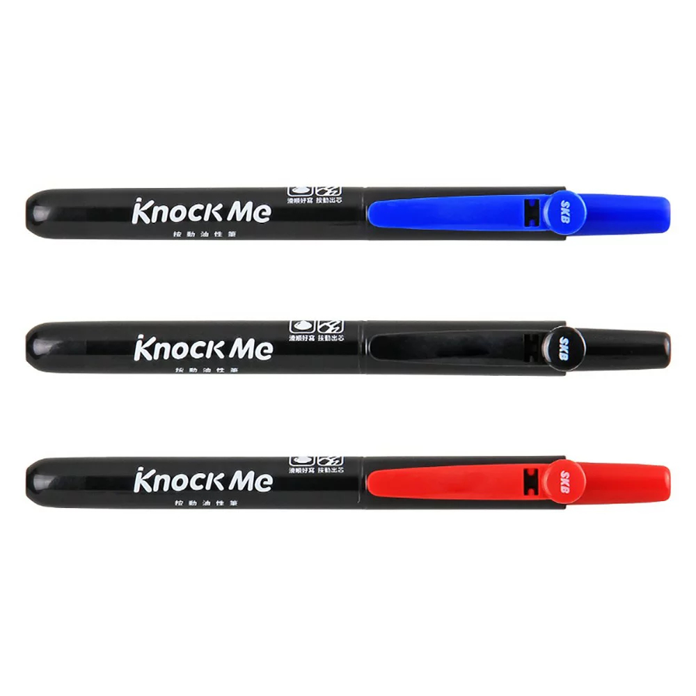 含稅附發票【史代新文具】文明SKB MK-2501 2mm 圓頭 按動油性筆 (藍/黑/紅) 三色任選