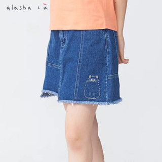 a la sha+a 「全新、深藍S」 MIAO與蘋果捉迷藏牛仔短裙