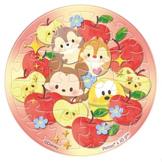 Disney Ufufy【水果花卉系列】蘋果拼圖磁鐵16片-透明(圓)