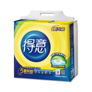得意 抽取式花紋衛生紙 (100抽x10包)* 7串 一箱