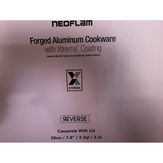 NeoFlam Reverse彩色大理石系列20cm湯鍋(電磁底)-粉色/內灰大理石