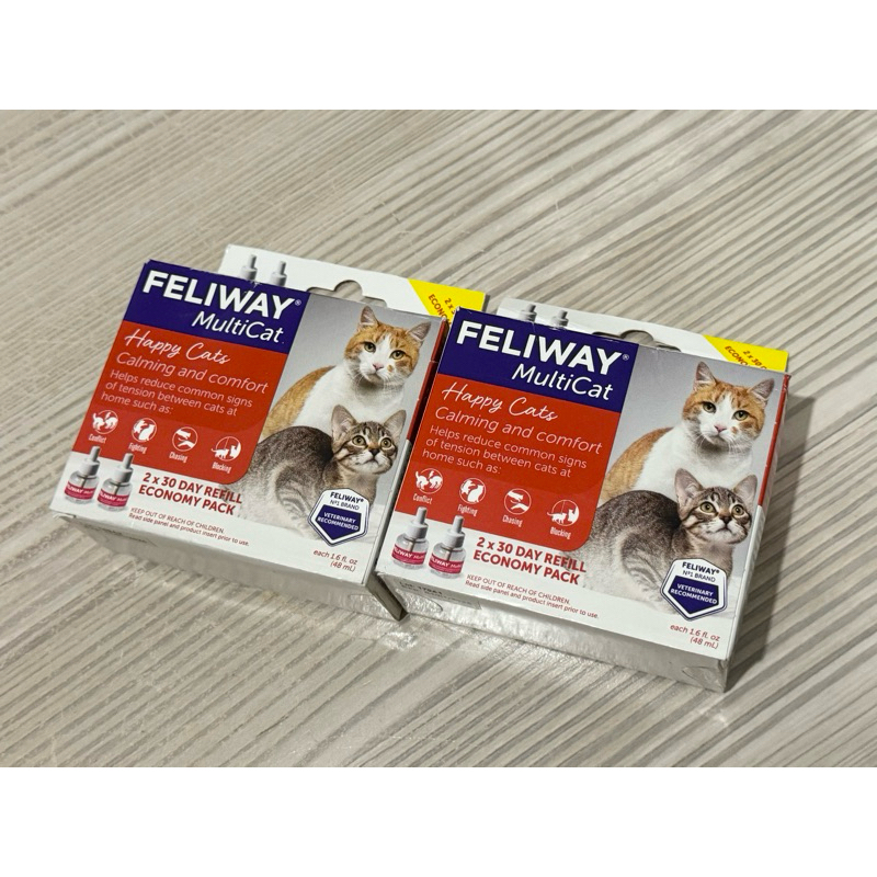 全新未拆 feliway 貓咪費洛蒙 多貓 插電 多貓版補充瓶 一盒兩瓶