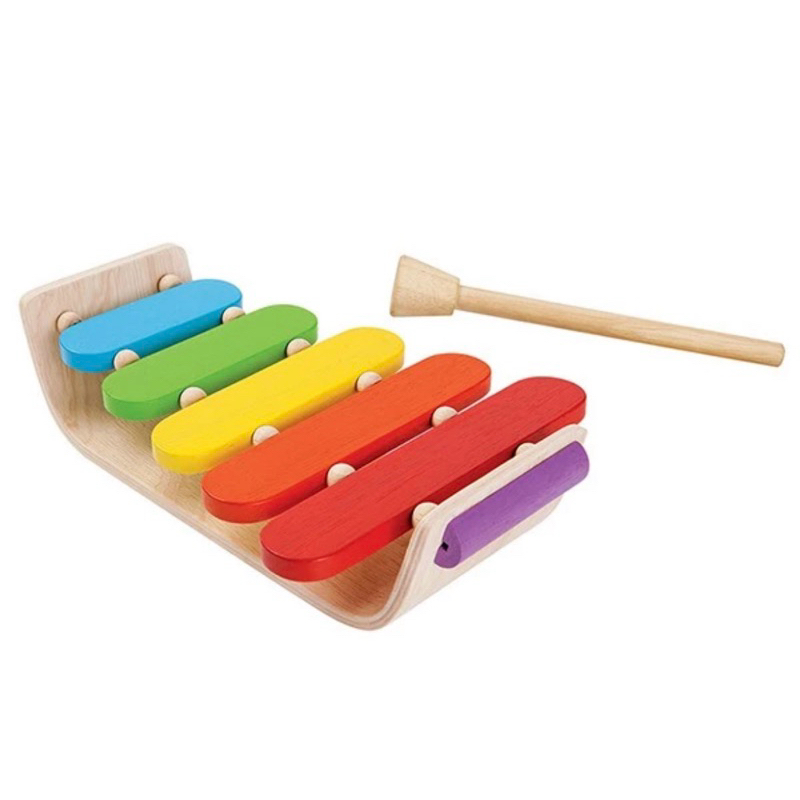 泰國 Plantoys 木作兒童樂器 彩虹橢圓木琴 打擊敲擊 玩具