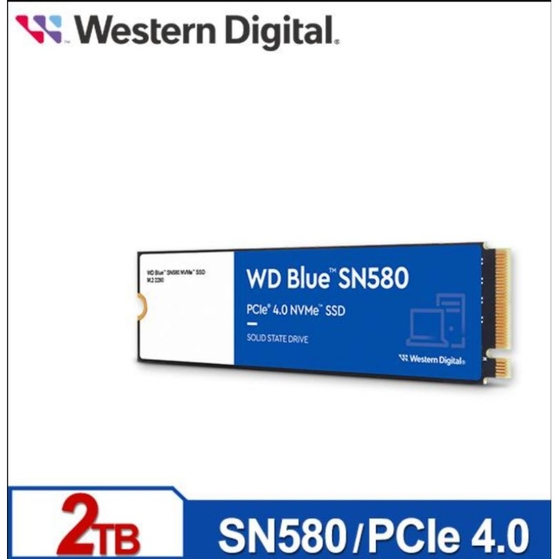 【含稅公司貨】WD 藍標 SN580 250GB 500GB 1TB 2TB NVMe M.2 PCIe SSD固態硬碟