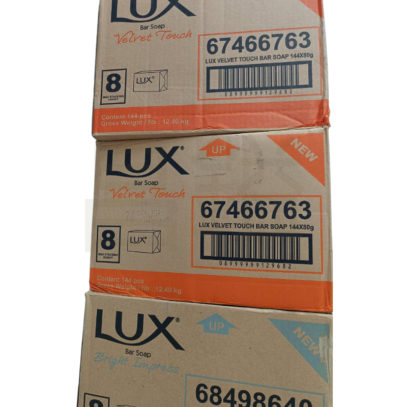 成箱LUX // LUX 香皂(滋養潤膚) 橙      LUX 香皂(白皙煥彩) 白 80g*6/組  (一箱144個