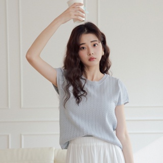 CACO-細麻花Q軟包袖針織衫(三色)-女【H2CO141】