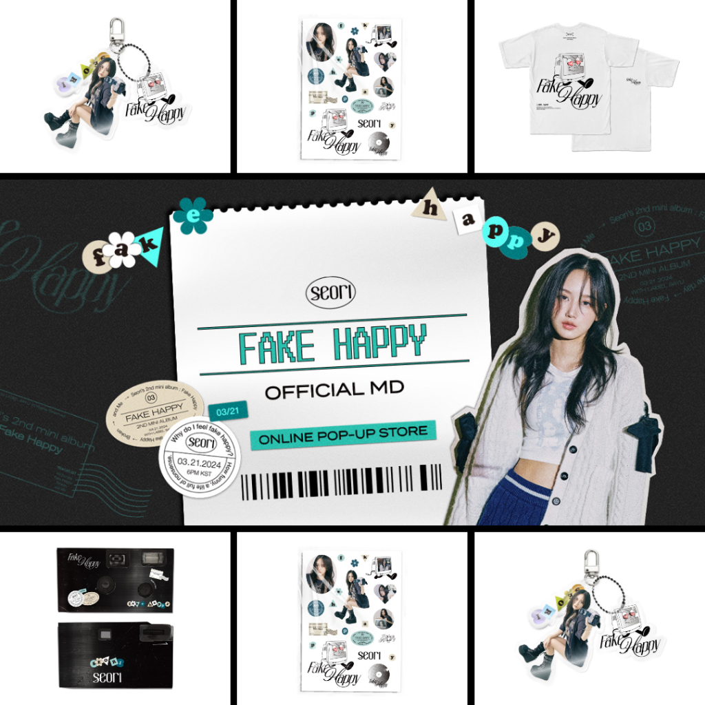 TBUY🫧 Seori [Fake Happy] 官方周邊 上衣/鑰匙圈/貼紙/底片相機