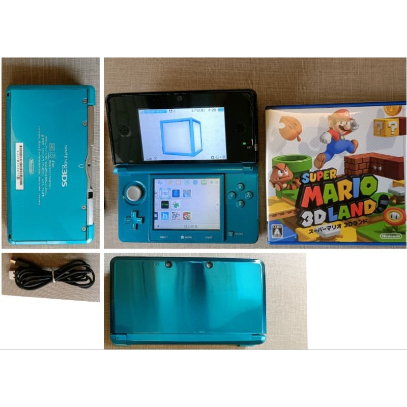 任天堂 Nintendo 3DS 主機 已改機b9s 附充電及記憶卡 以及超級瑪利歐3D樂園遊戲片