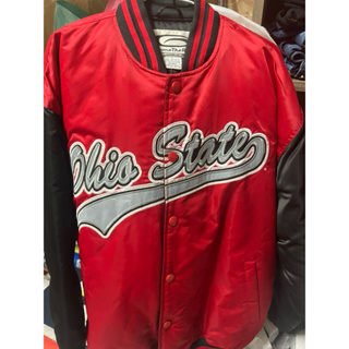 Ohio State Jacket 棒球外套 紅黑 男 L 厚外套