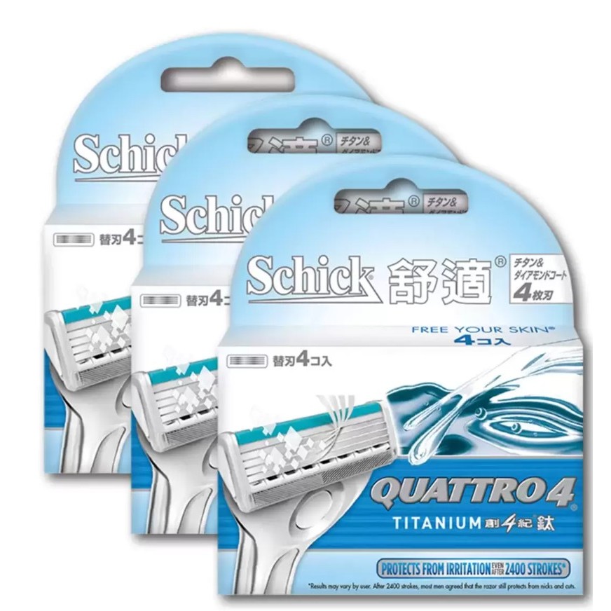 (分售) schick 舒適 Quattro 創4紀 鈦刮鬍刀片 舒適牌 刮鬍刀 刀頭 好市多 好事多 4入組