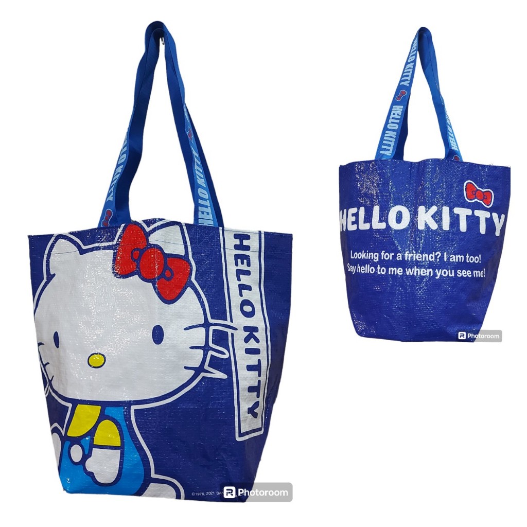 Hello kitty 手提防水編織袋 購物袋 環保袋