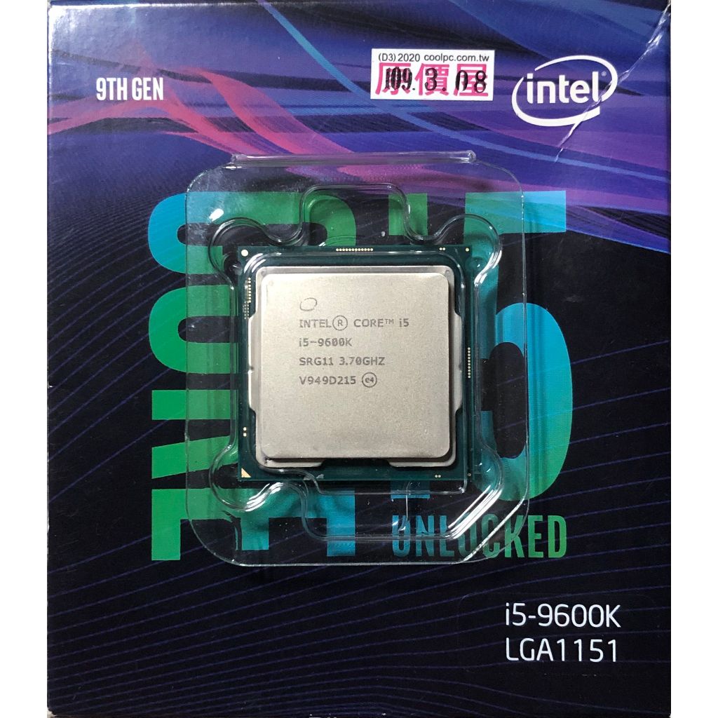 售 Intel 9代CPU i5-9600K 無內顯 超頻 6核6緒 (過保原盒-不含風扇) #9