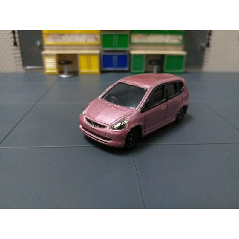 二手無盒 改螺絲底盤 TOMICA 多美小汽車 100號 本田 HONDA FIT 粉紅