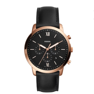 【FOSSIL】 Neutra 系列 黑色皮革計時石英錶(FS5381)實體店面出貨