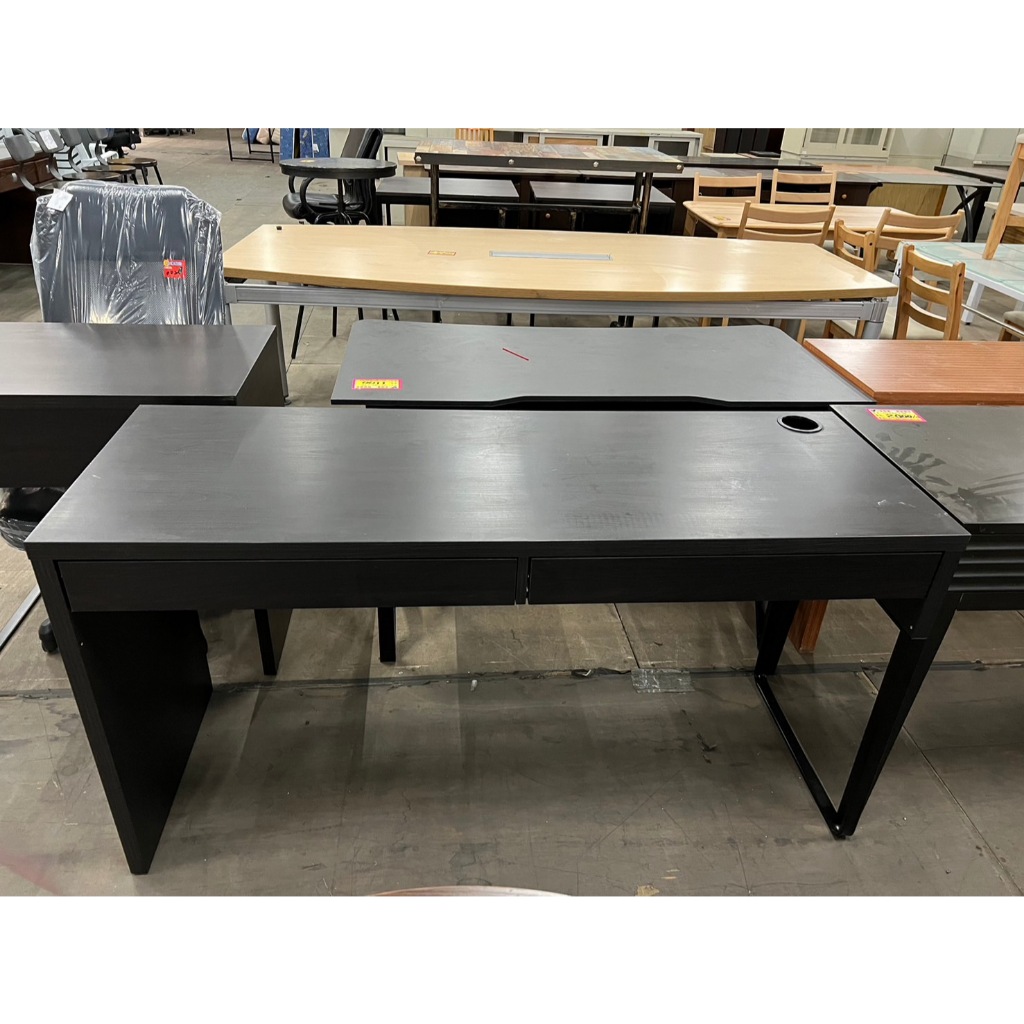 二手家具全省估價(集穎全/二手家具)--IKEA 黑桌子MICKEP工作桌 書桌 D-3040612