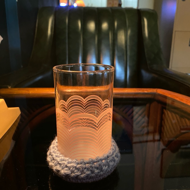 台灣早期 庫存新品 復古 粉色波浪 玻璃杯