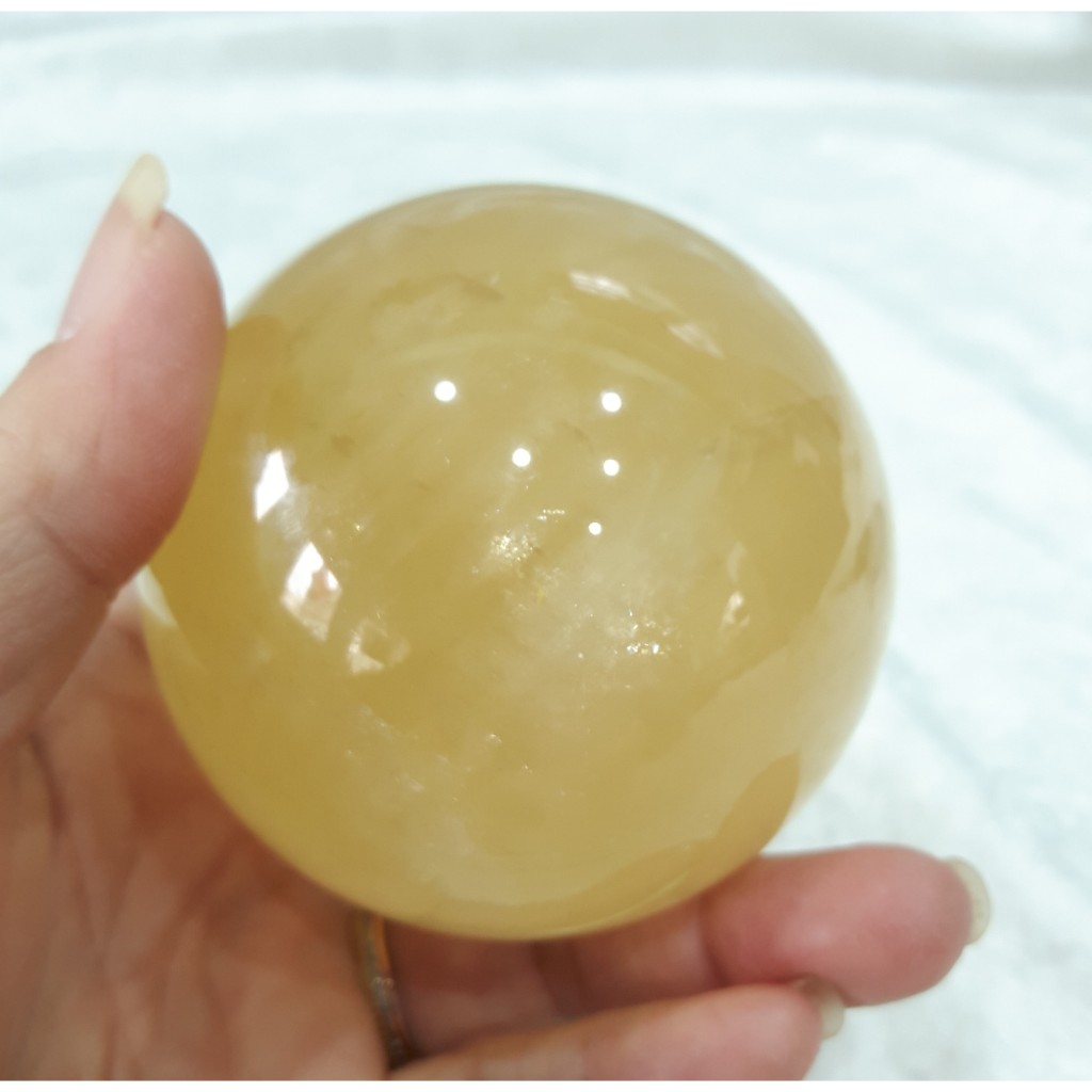 【巧宓水晶 礦石 球 LT 】黃冰洲 石球- 方解石球 -方解石