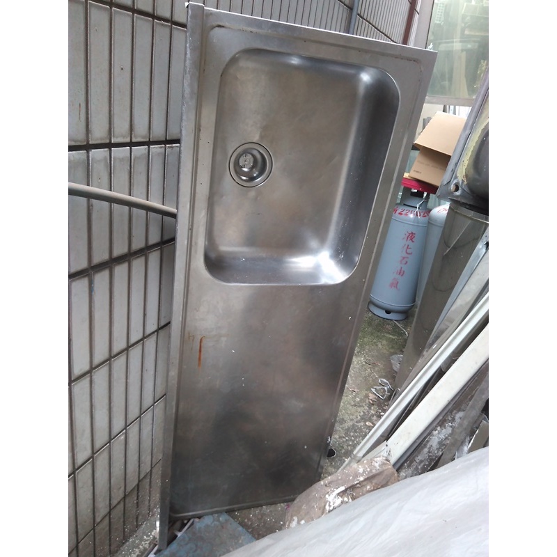 二手不鏽鋼枱面水槽 系統櫃 白鐵桔檯面水槽 二手流理台