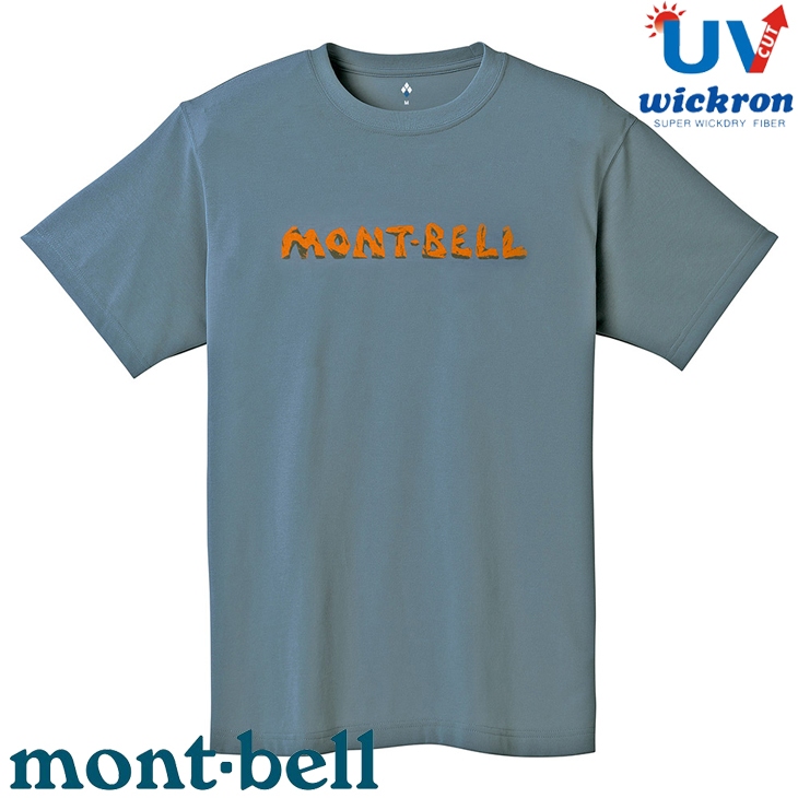 【台灣黑熊】mont-bell 1114720 中性款 Wickron Rock Logo 短袖排汗衣 抗UV 抗菌除臭