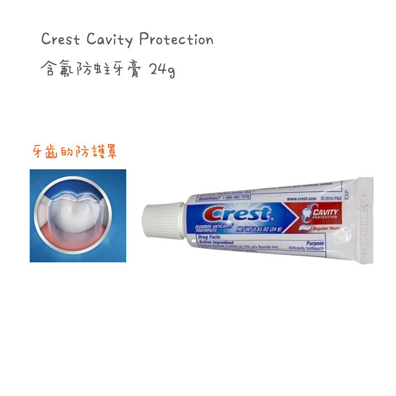 🔥現貨🔥 Crest Cavity Protection 含氟防蛀牙膏24g  旅行尺寸小牙膏 隨身攜帶