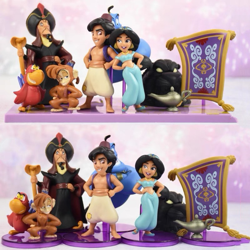 《台灣現貨.出貨》迪士尼 Disney 阿拉丁 神燈 茉莉公主 精靈 艾格 阿布 賈方 魔毯 魔法 玩具 擺件 公仔