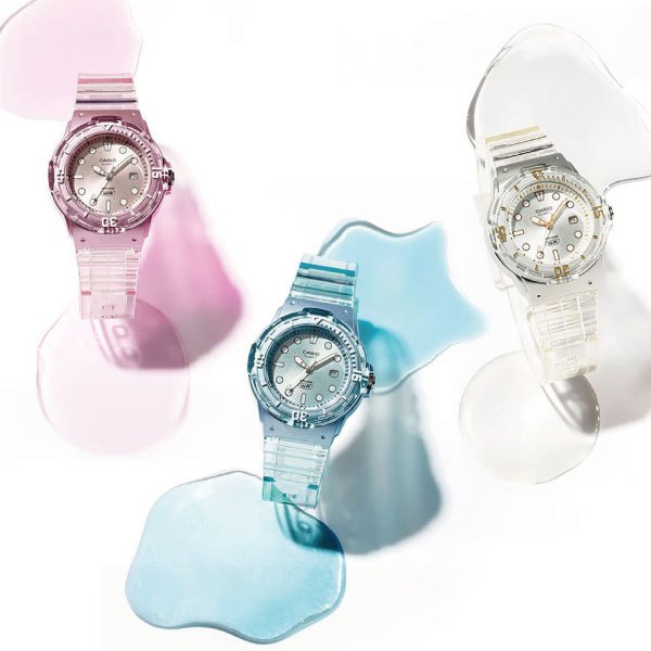 卡西歐 CASIO / LRW-200HS / 數位系列 (附錶盒) 輕巧指針半透明錶圈錶帶