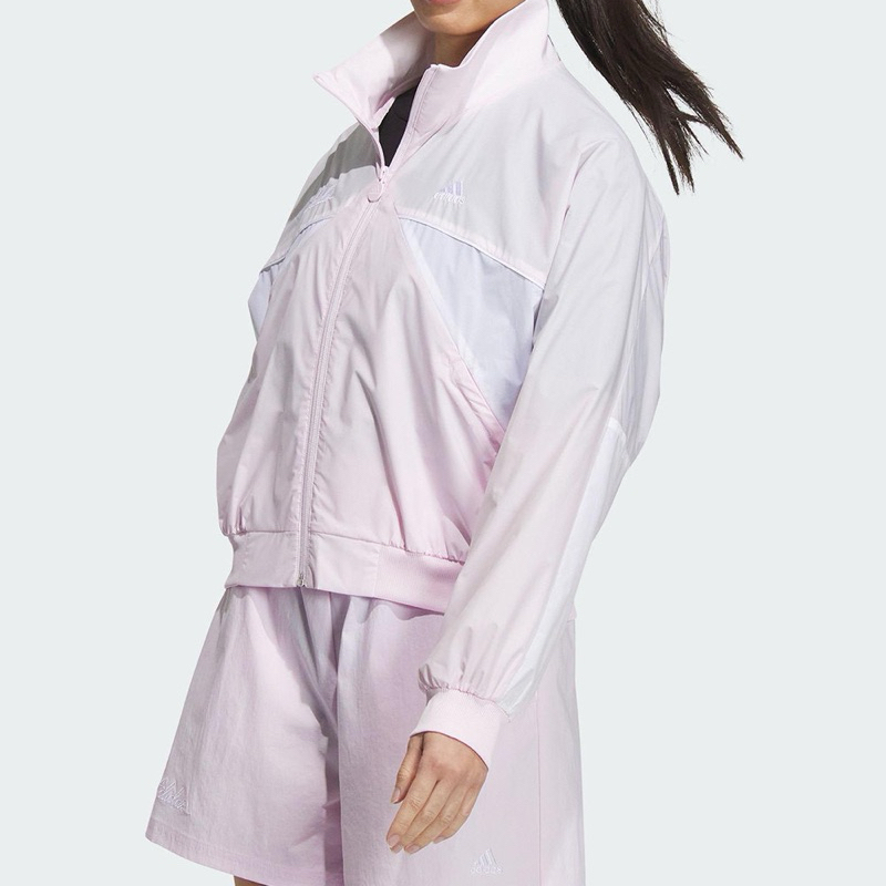 二手Adidas RCO WV JKT 女款 淡粉紫色 跑步 運動 訓練 防風 保暖 風衣 外套 IP7102