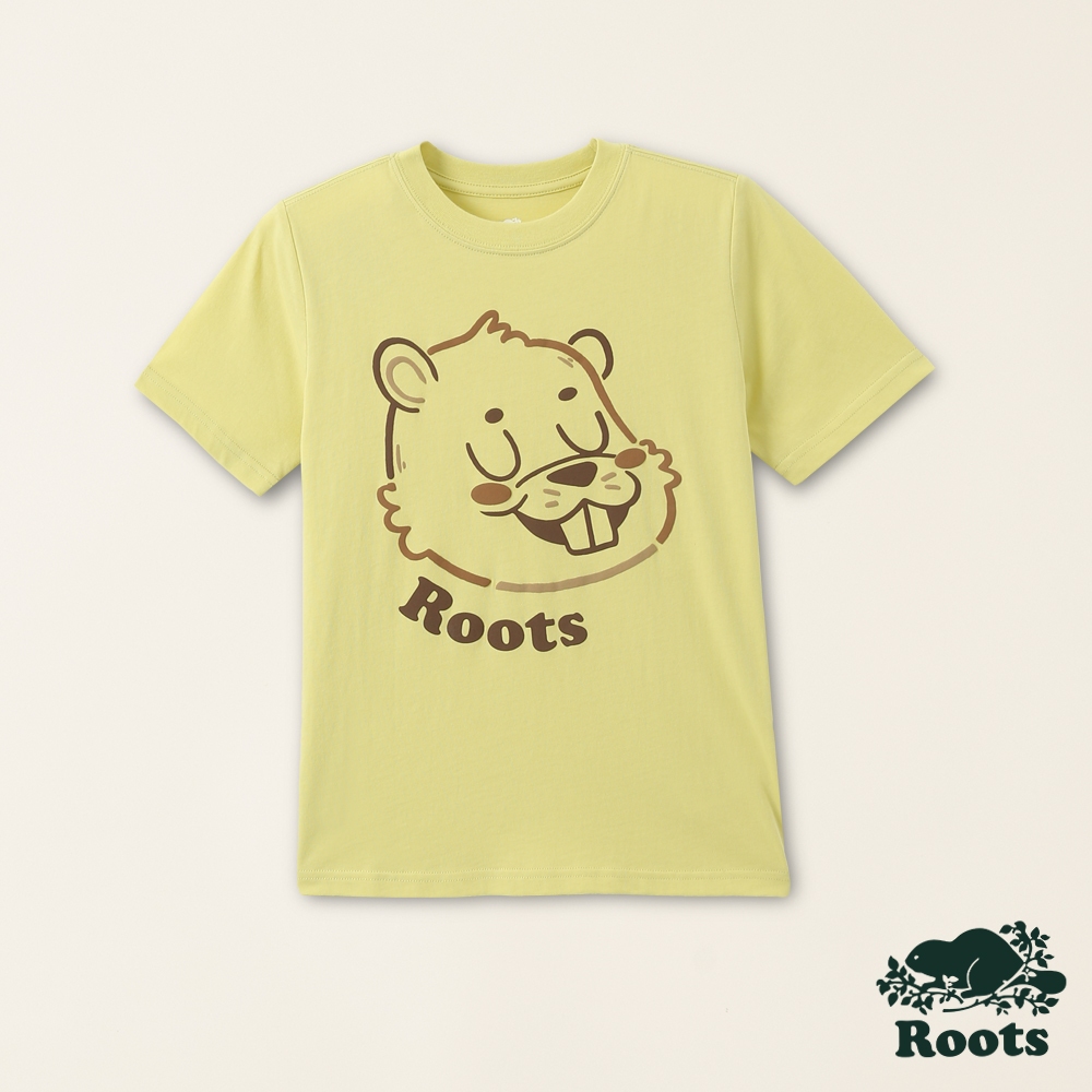 【Roots】大童-擁抱真我系列 動物圖案有機棉短袖T恤