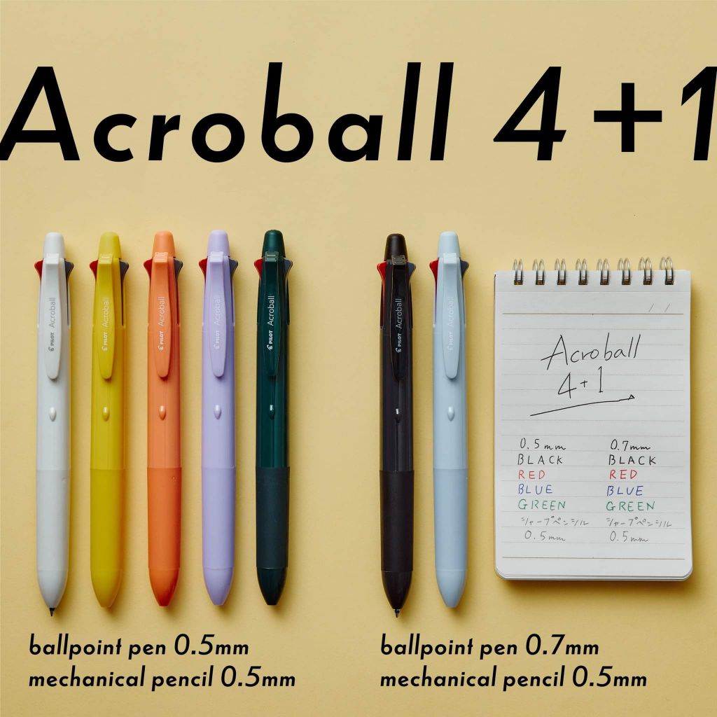【角落文房】PILOT 百樂 新色 4+1 Acroball 0.5/0.7多功能筆 輕油筆 BH41AB