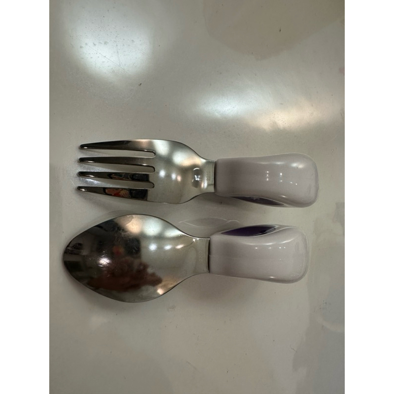 英國 doddl 人體工學兒童學習餐具2件組(叉/湯匙） 二手極新