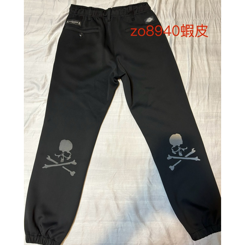 mastermind JAPAN x Dickies黑色反光雙面針織骷髏印花縮口褲  9.5新  S號