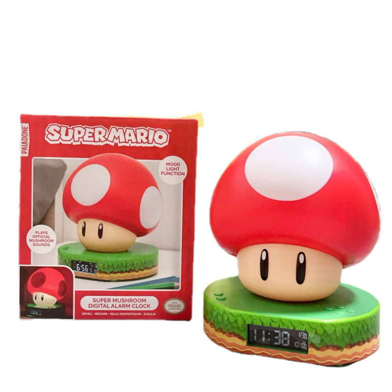 《現貨》7-11 711Super Mario超級瑪莉蘑菇電子鐘夜燈 蘑菇夜燈 蘑菇公仔擺飾
